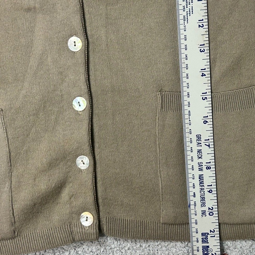 Avalin Knit Vest Vintage Medium Taupe Tan Coastal Grandmother Y2K 90s - Picture 5 of 6